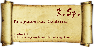 Krajcsovics Szabina névjegykártya